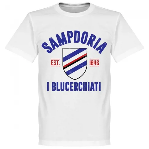 Sampdoria fan t-shirt EST 1846 - Wit