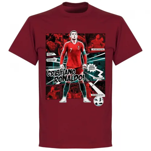 Portugal Cristiano Ronaldo Comic T-Shirt - Rood