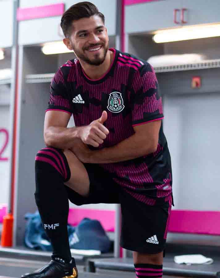 Zwart roze Mexico voetbalshirt 2021-2022
