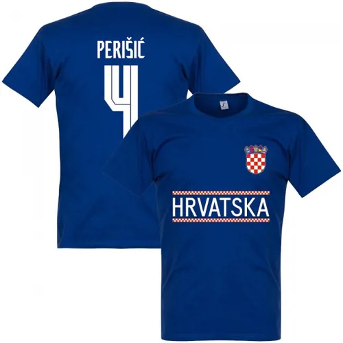 Kroatië Perisic Team T-Shirt - Blauw 